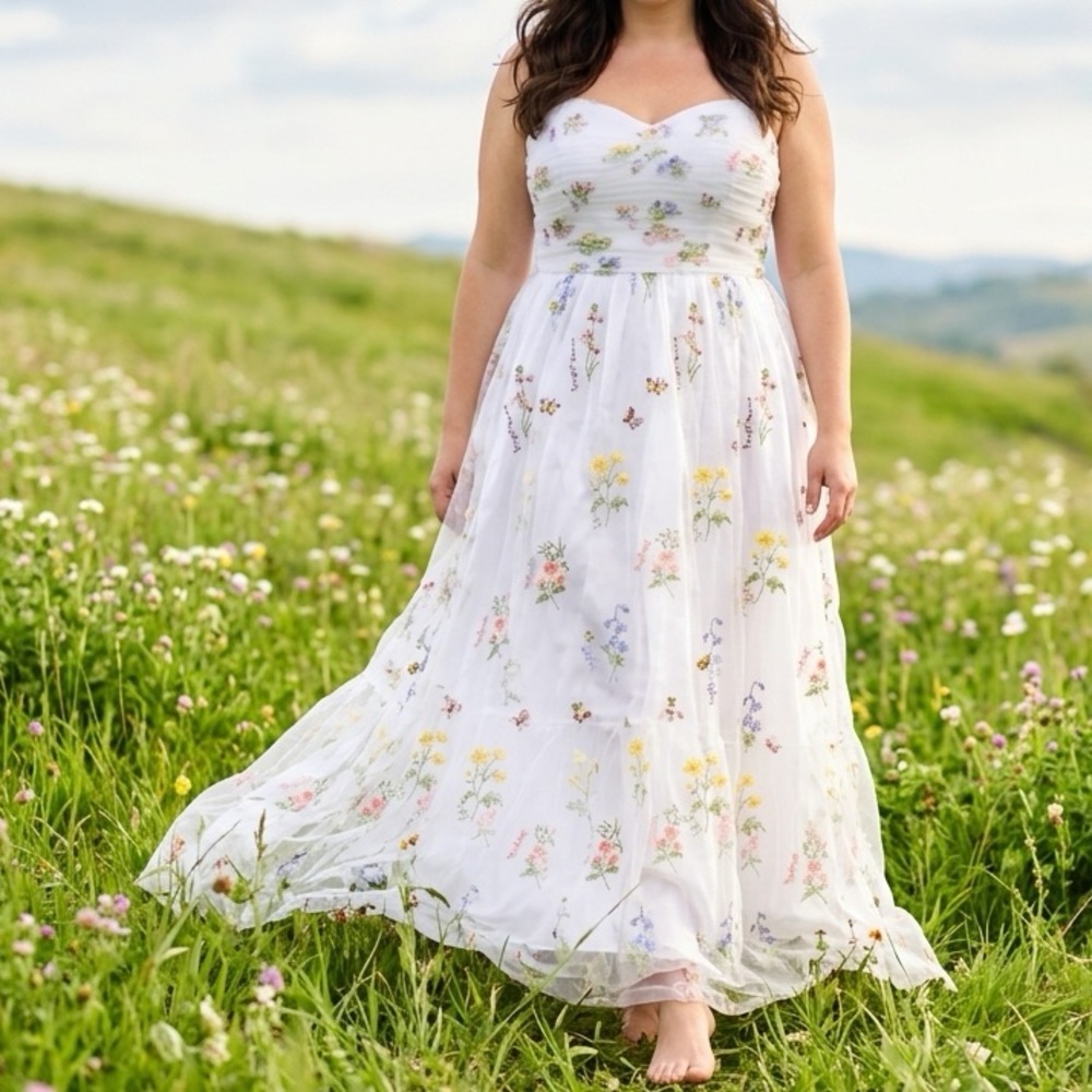 JJ’s House 20W White Floral Tulle Corset Gown NWT | Special Event Dress